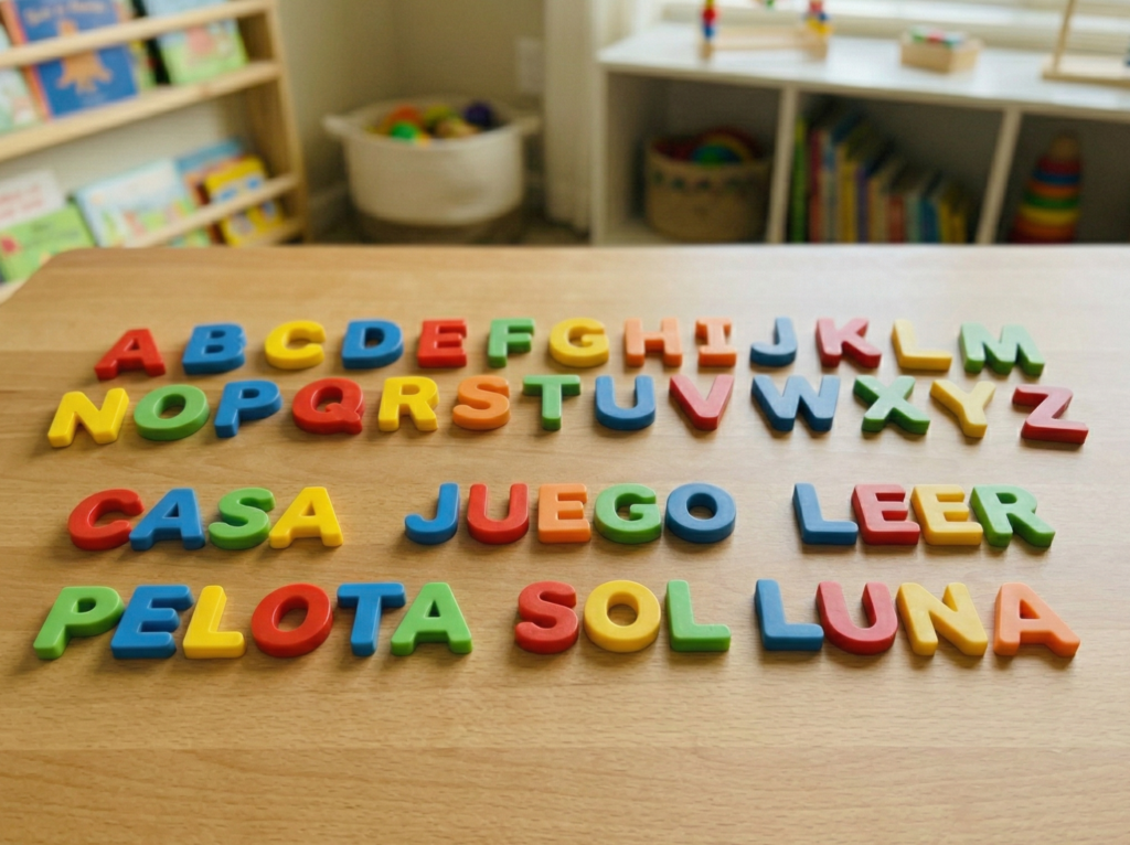 Clásico juego de letras magnéticas para aprender tocando